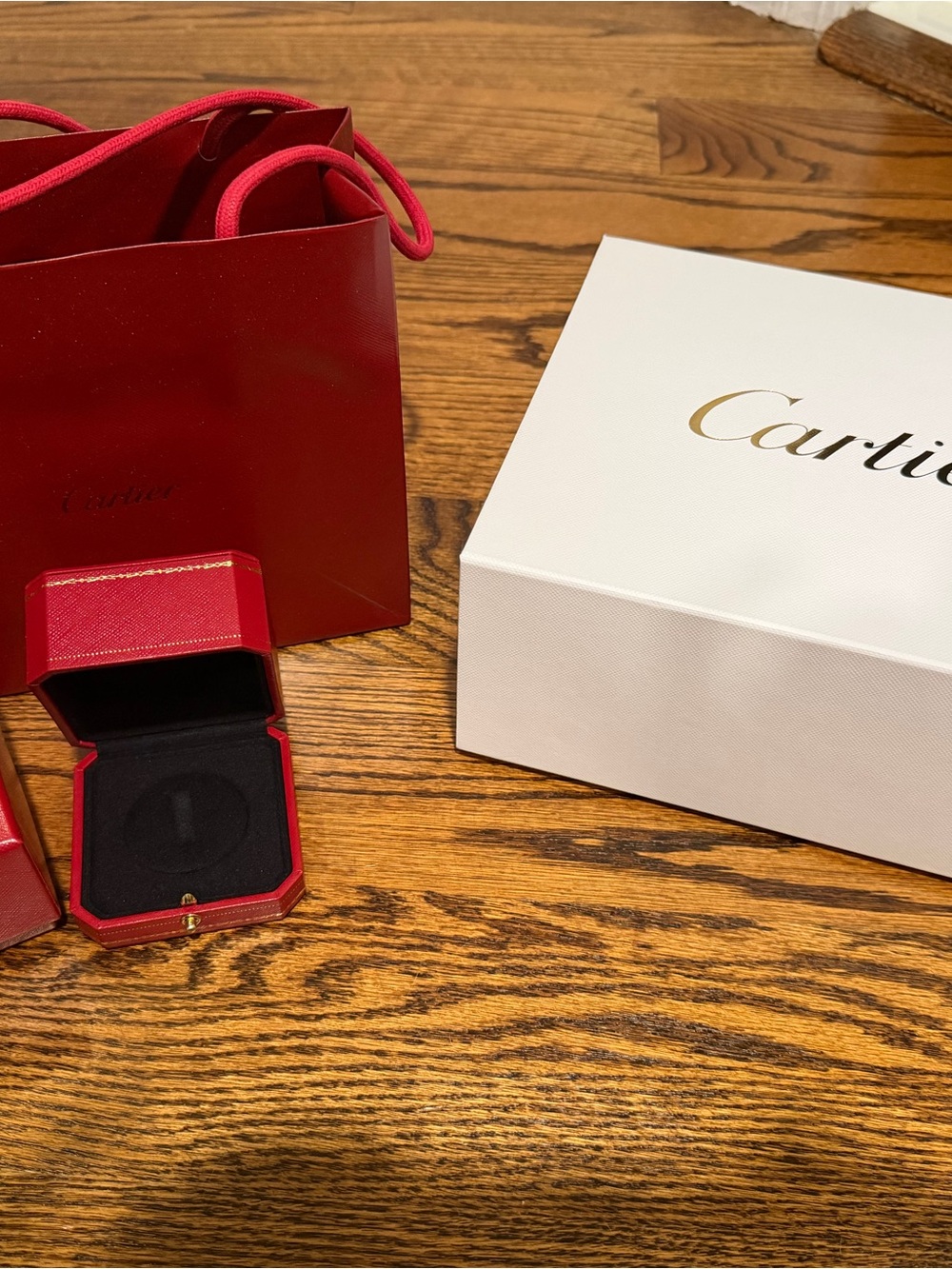 Cartier Red and White Jewelry Packaging Set